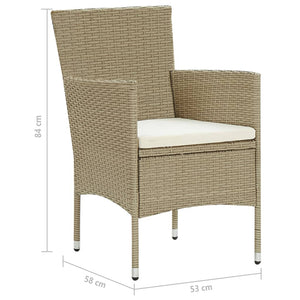 Galleria Design Garden Dining Chairs 2 pcs Poly Rattan Beige