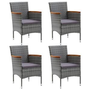 Galleria Design Garden Dining Chairs 4 pcs Poly Rattan Grey