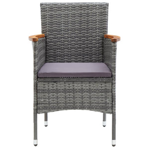 Galleria Design Garden Dining Chairs 4 pcs Poly Rattan Grey
