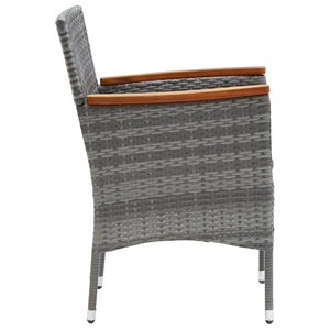 Galleria Design Garden Dining Chairs 4 pcs Poly Rattan Grey