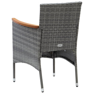Galleria Design Garden Dining Chairs 4 pcs Poly Rattan Grey