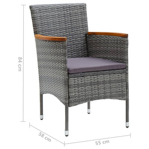 Galleria Design Garden Dining Chairs 4 pcs Poly Rattan Grey