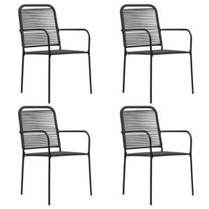 Galleria Design Garden Chairs 4 pcs Cotton Rope and Steel Black