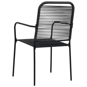 Galleria Design Garden Chairs 4 pcs Cotton Rope and Steel Black