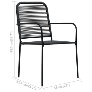 Galleria Design Garden Chairs 4 pcs Cotton Rope and Steel Black