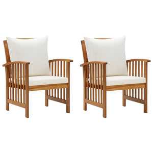 Galleria Design Garden Chairs with Cushions 2 pcs Solid Acacia Wood