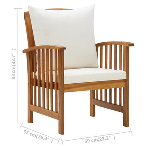 Galleria Design Garden Chairs with Cushions 2 pcs Solid Acacia Wood