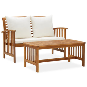 Galleria Design 2 Piece Garden Lounge Set with Cushions Solid Acacia Wood