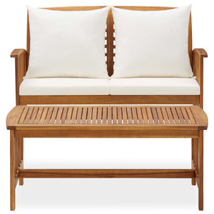 Galleria Design 2 Piece Garden Lounge Set with Cushions Solid Acacia Wood