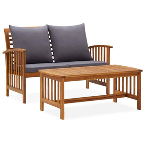 Galleria Design 2 Piece Garden Lounge Set with Cushions Solid Acacia Wood
