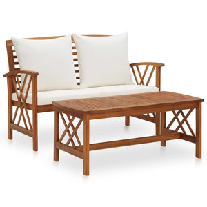Galleria Design 2 Piece Garden Lounge Set with Cushions Solid Acacia Wood