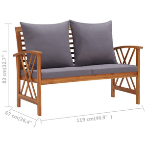 Galleria Design 2 Piece Garden Lounge Set with Cushions Solid Acacia Wood