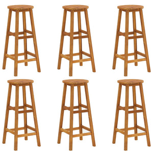 Galleria Design Bar Stools 6 pcs Solid Acacia Wood
