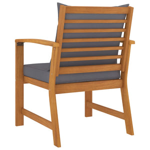 Galleria Design Garden Chairs 2 pcs with Dark Grey Cushion Solid Acacia Wood