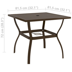 Galleria Design Garden Table Brown 81.5x81.5x72 cm Steel