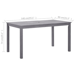 Galleria Design Garden Table Grey Wash 140x80x74 cm Solid Acacia Wood
