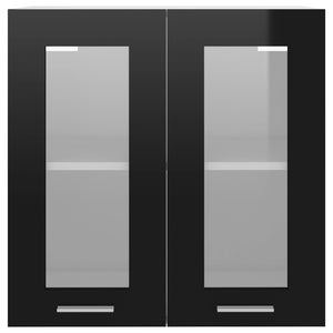 Galleria Design Hanging Glass Cabinet Lyon Black 60x31x60 cm Engineered Wood