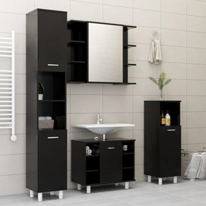 Galleria Design Bathroom Cabinet Black 30x30x179 cm Engineered Wood