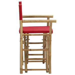 Galleria Design Folding Director's Chairs 2 pcs Red Bamboo and Fabric