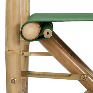 Galleria Design Folding Director's Chairs 2 pcs Green Bamboo and Fabric