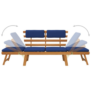 Galleria Design Garden Bench with Cushions 2-in-1 190 cm Solid Acacia Wood