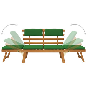 Galleria Design Garden Bench with Cushions 2-in-1 190 cm Solid Acacia Wood