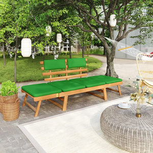 Galleria Design Garden Bench with Cushions 2-in-1 190 cm Solid Acacia Wood