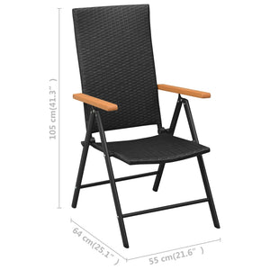 Galleria Design Garden Chairs 4 pcs Poly Rattan Black