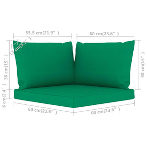 Galleria Design Pallet Cushions 3 pcs Green Oxford Fabric