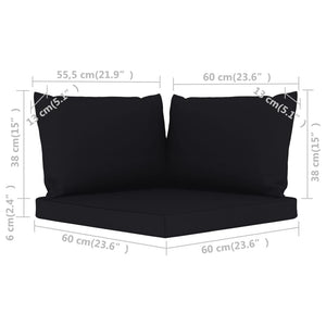 Galleria Design Pallet Cushions 3 pcs Black Oxford Fabric