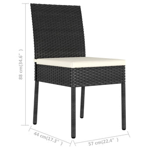 Galleria Design Garden Dining Chairs 2 pcs Poly Rattan Black