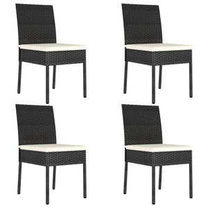 Galleria Design Garden Dining Chairs 4 pcs Poly Rattan Black