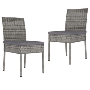 Galleria Design Garden Dining Chairs 2 pcs Poly Rattan Grey