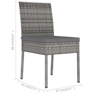 Galleria Design Garden Dining Chairs 2 pcs Poly Rattan Grey