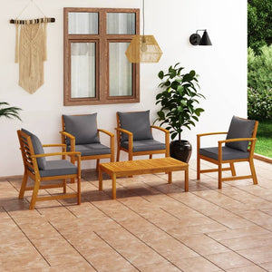 Galleria Design 5 Piece Garden Lounge Set with Cushion Solid Acacia Wood