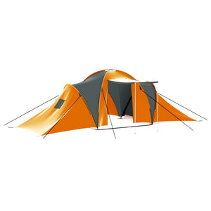 Galleria Design Camping Tent 9 Persons Fabric Grey and Orange