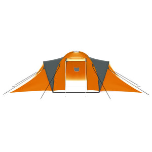 Galleria Design Camping Tent 9 Persons Fabric Grey and Orange