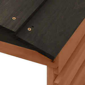 Galleria Design Robotic Lawn Mower Garage Black and Brown 78x74x54 cm Firwood