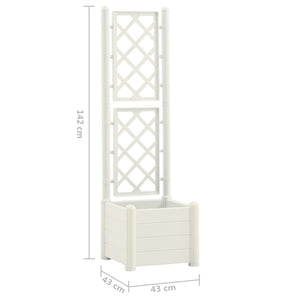 Galleria Design Garden Planter with Trellis 43x43x142 cm PP White