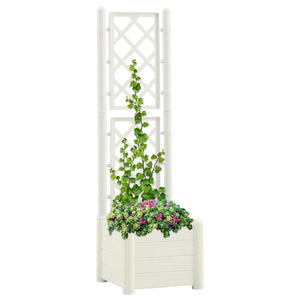 Galleria Design Garden Planter with Trellis 43x43x142 cm PP White
