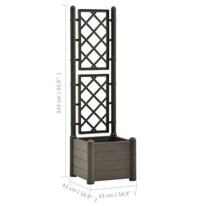Galleria Design Garden Planter with Trellis 43x43x142 cm PP Anthracite