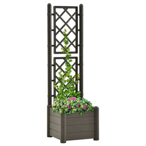 Galleria Design Garden Planter with Trellis 43x43x142 cm PP Anthracite