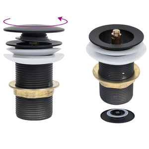 Galleria Design Push Drain without Overflow Function Black 6.4x6.4x9.1 cm