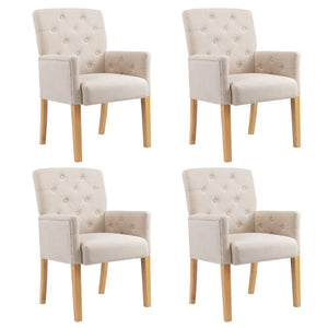 Galleria Design Dining Chairs with Armrests 2 pcs Beige Fabric