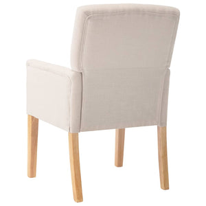 Galleria Design Dining Chairs with Armrests 2 pcs Beige Fabric
