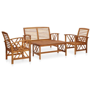 Galleria Design 4 Piece Garden Lounge Set Solid Acacia Wood