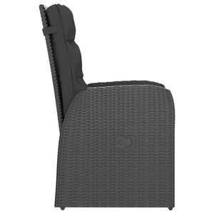 Galleria Design 9 Piece Outdoor Dining Set with Cushions Poly Rattan Black