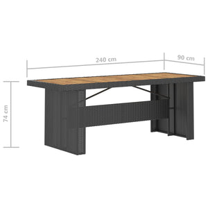 Galleria Design 9 Piece Outdoor Dining Set with Cushions Poly Rattan Black