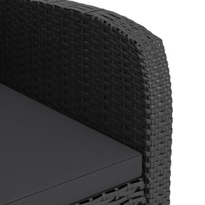 Galleria Design 9 Piece Outdoor Dining Set with Cushions Poly Rattan Black