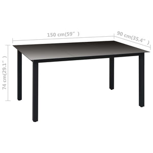 Galleria Design 7 Piece Garden Dining Set Black and Brown